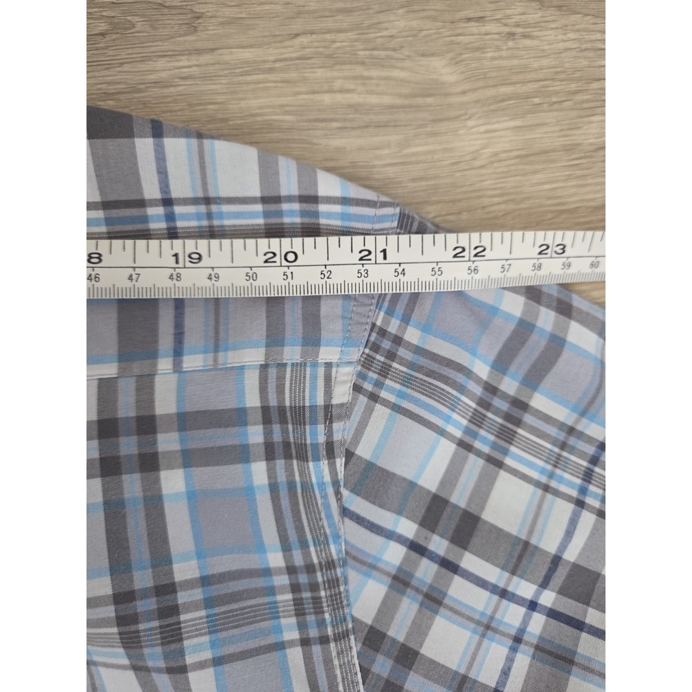 Architect‎ Blue Gray Plaid Short Sleeve Button Shirt XLT - Picture 5 of 7